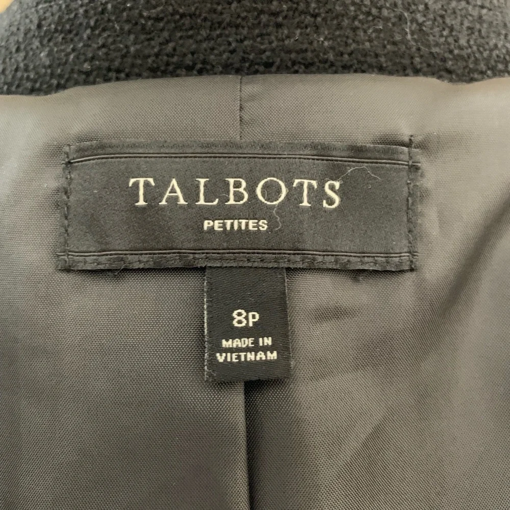 NWOT Talbots Wool Babydoll Jacket Black Sz 8P